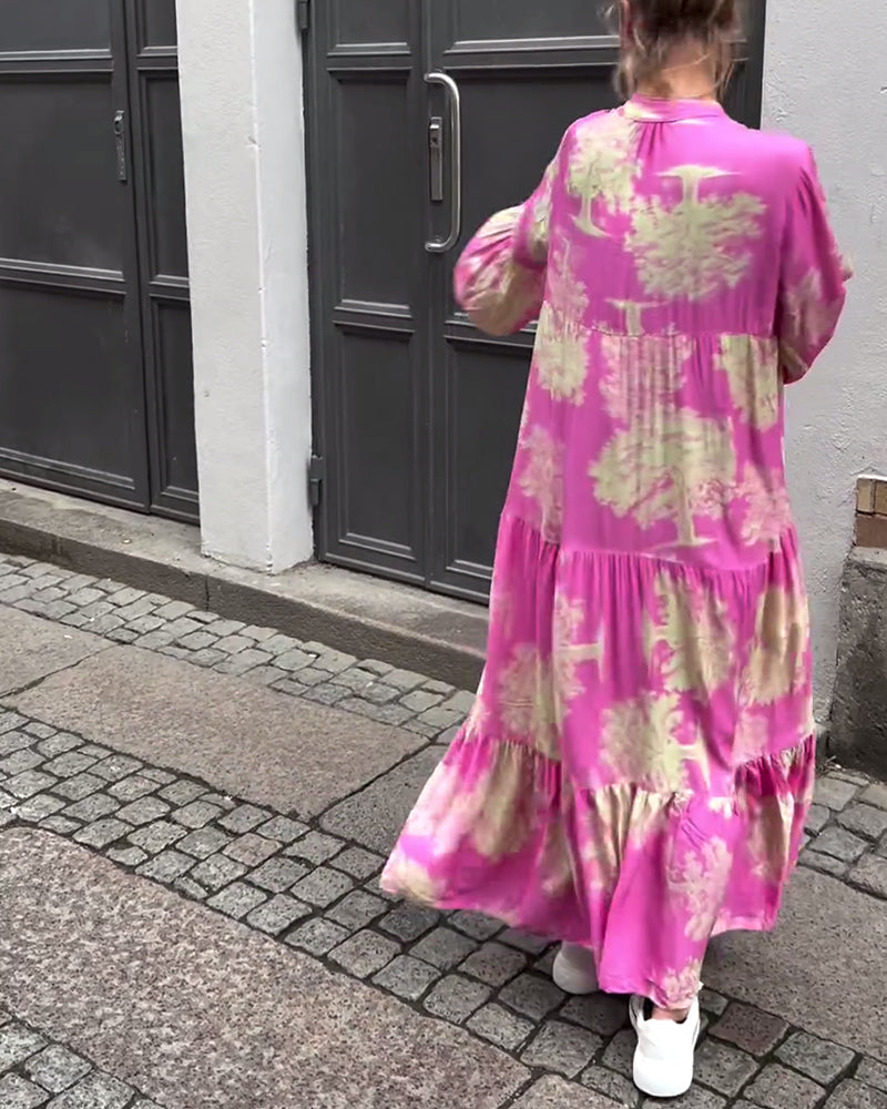 Aya – Robe Patchwork Bohème à Manches Évasées