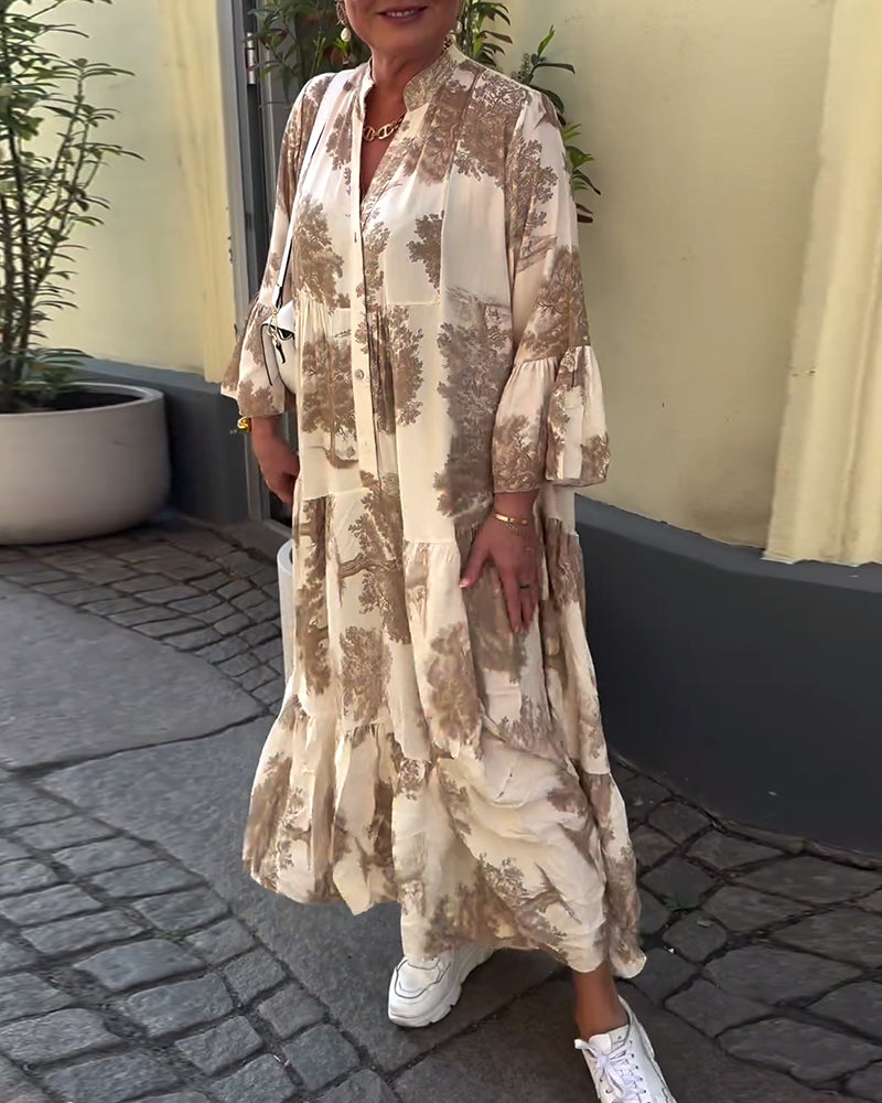 Aya – Robe Patchwork Bohème à Manches Évasées