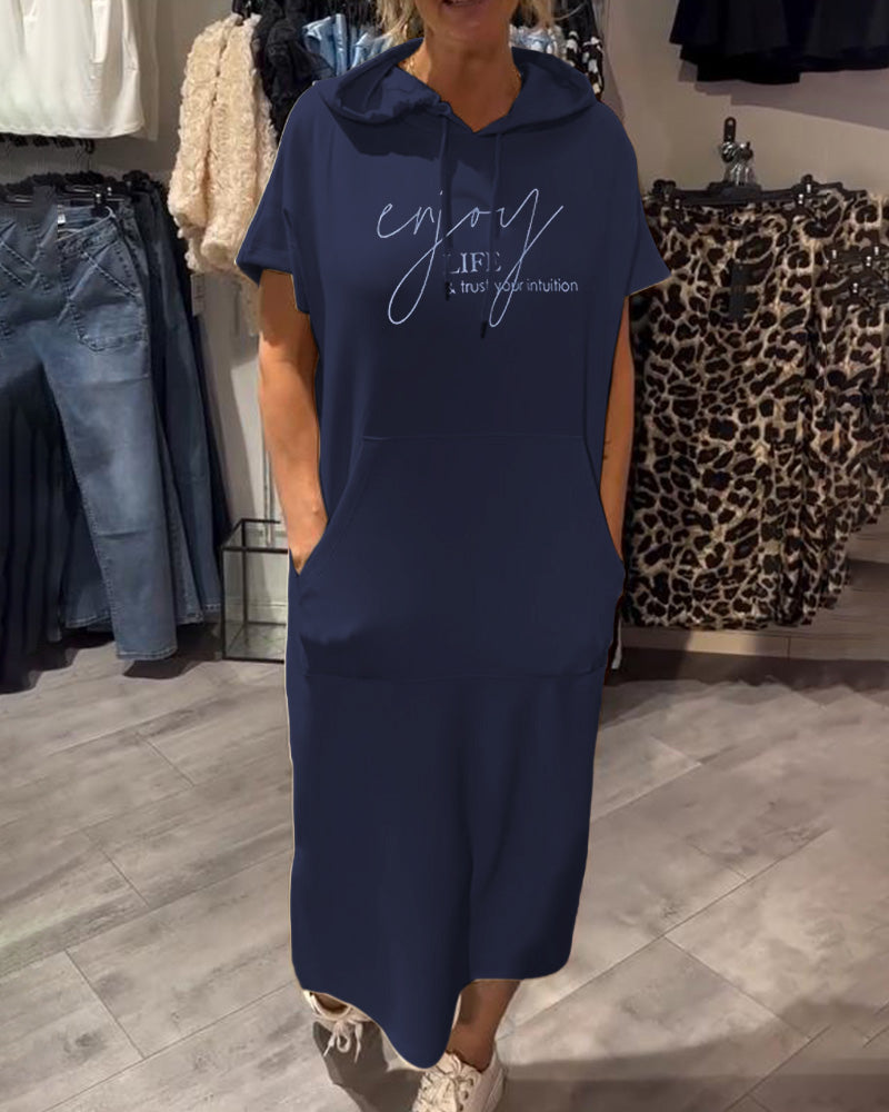 Kéria – Robe Décontractée à Capuche – Cordon de Serrage et Poches Utiles