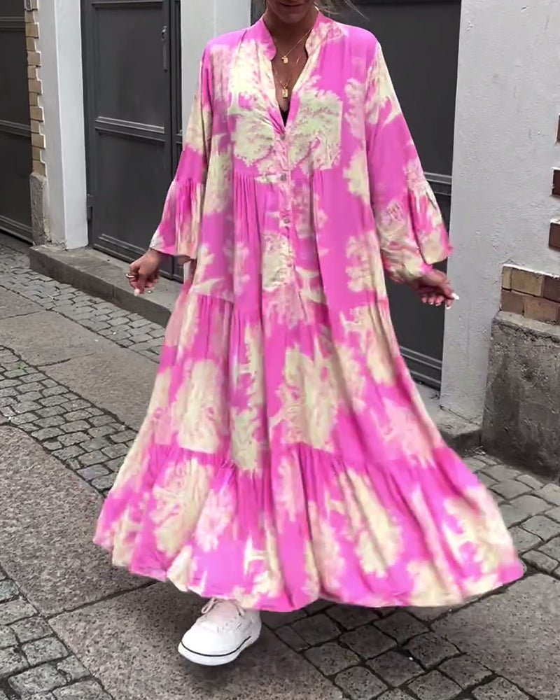 Aya – Robe Patchwork Bohème à Manches Évasées