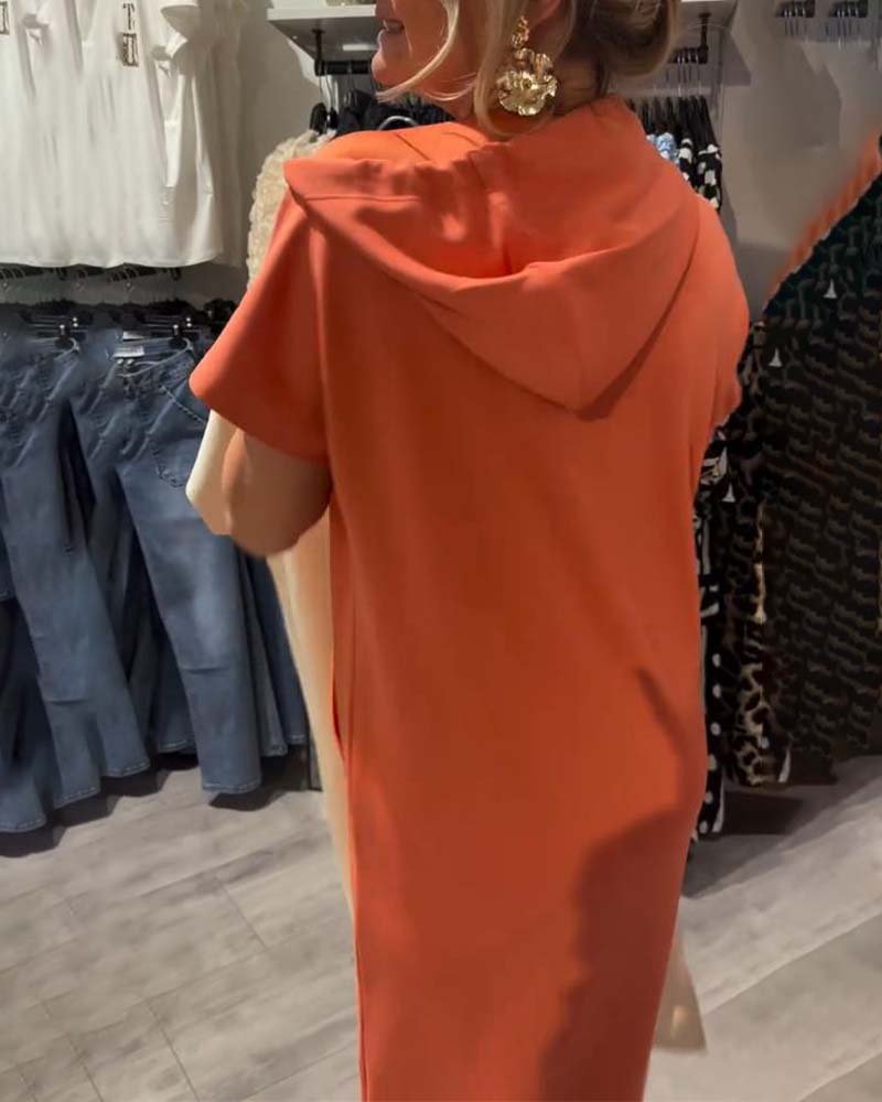 Kéria – Robe Décontractée à Capuche – Cordon de Serrage et Poches Utiles