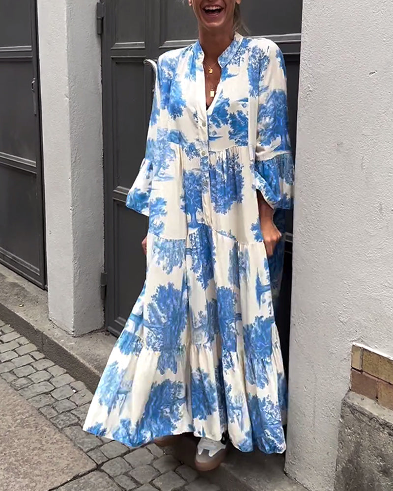 Aya – Robe Patchwork Bohème à Manches Évasées