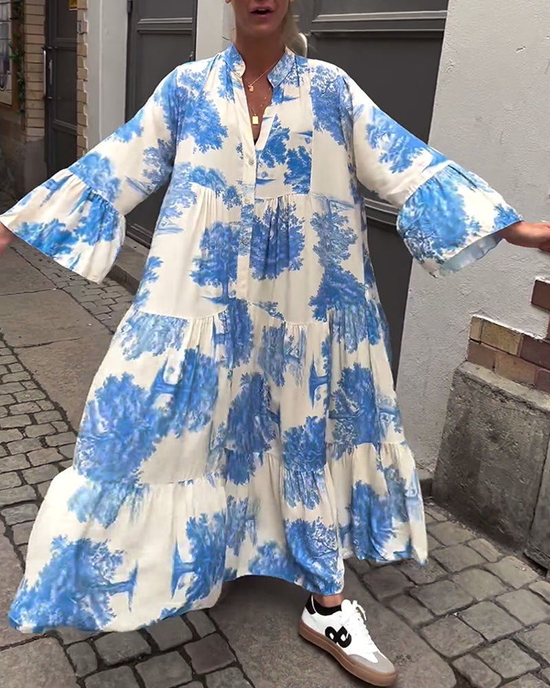Aya – Robe Patchwork Bohème à Manches Évasées