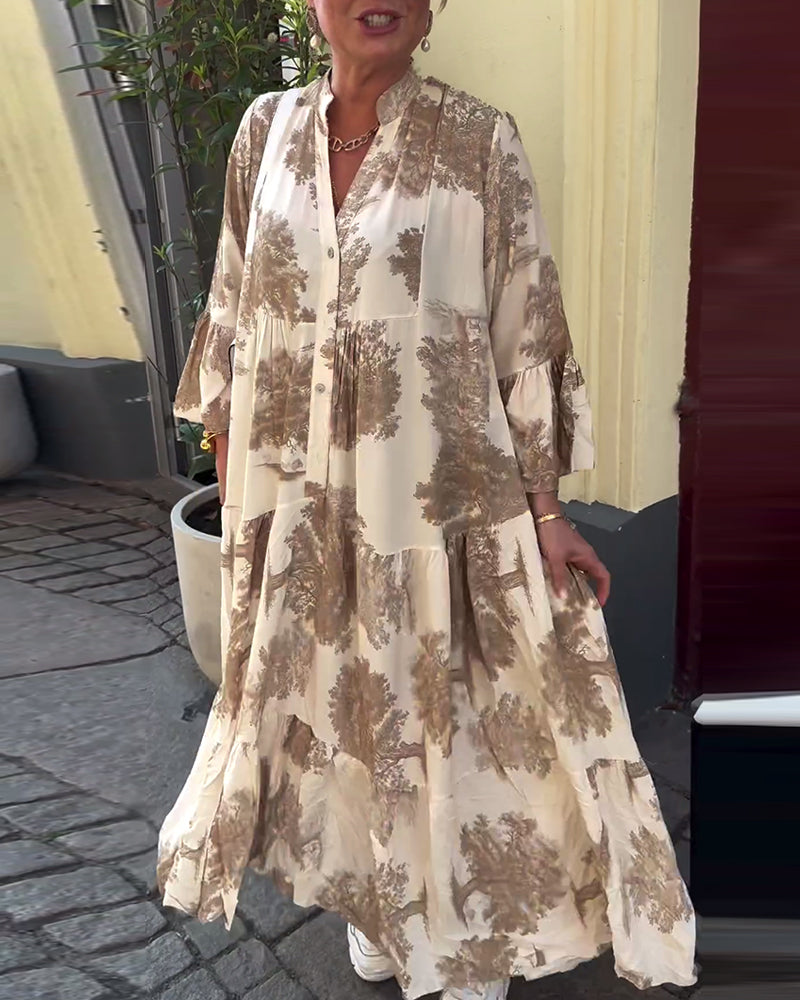 Aya – Robe Patchwork Bohème à Manches Évasées