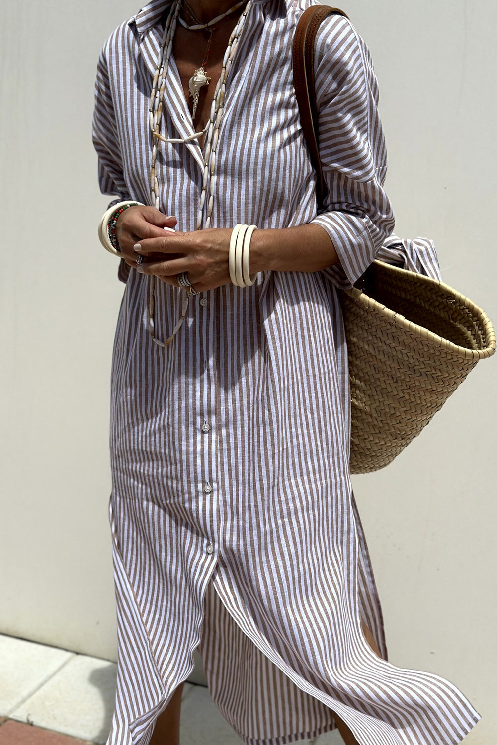 Liora – Robe-Chemise Élégante à Rayures