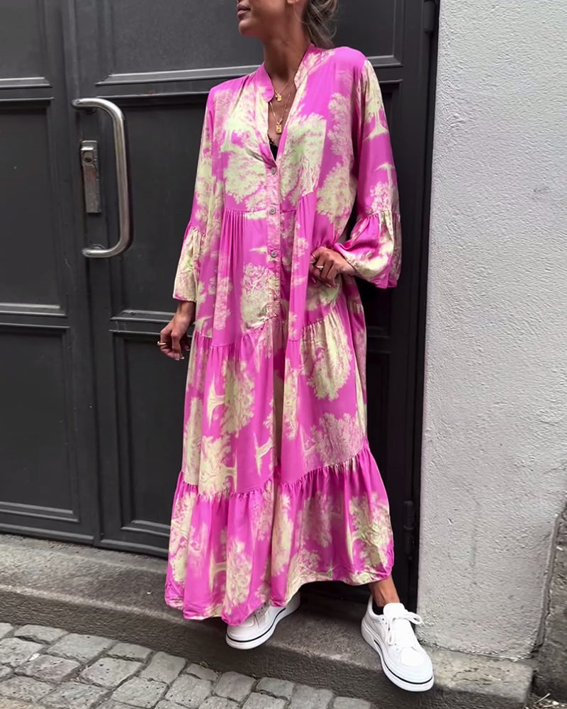 Aya – Robe Patchwork Bohème à Manches Évasées