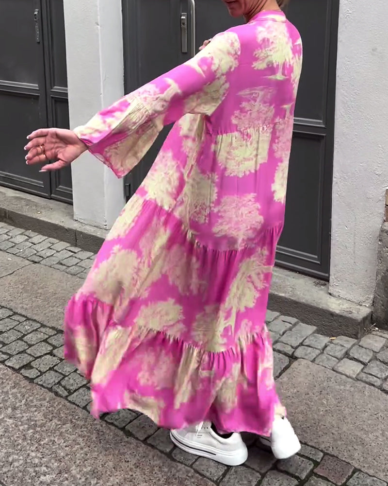 Aya – Robe Patchwork Bohème à Manches Évasées