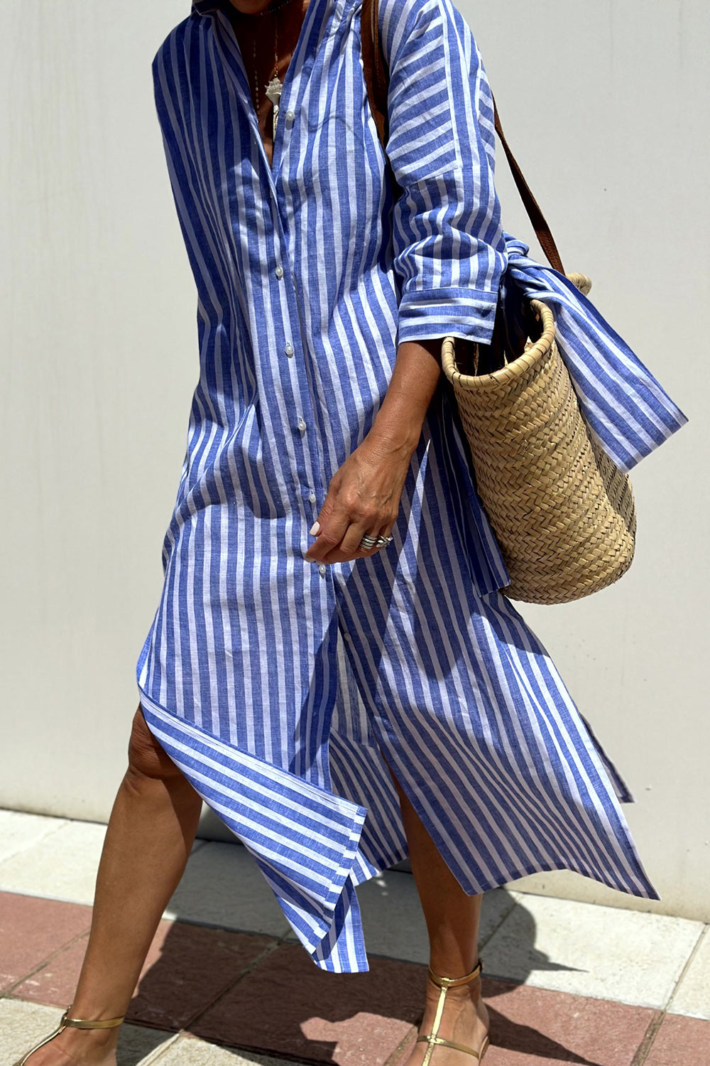 Liora – Robe-Chemise Élégante à Rayures