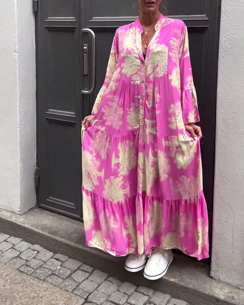 Aya – Robe Patchwork Bohème à Manches Évasées